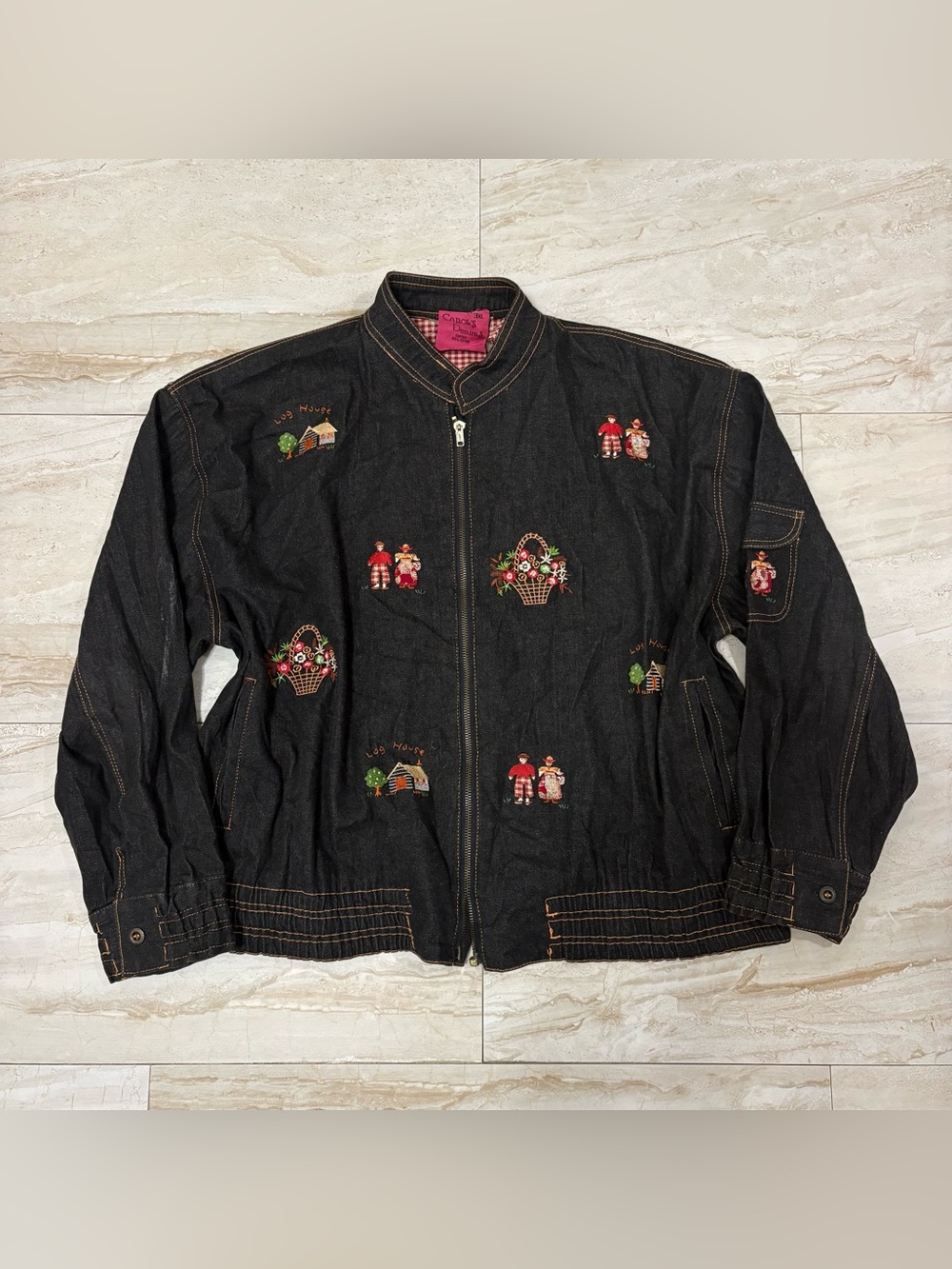 Carol's Denims Women's Plus Size 3XL Dark Denim Bomber Jacket
